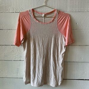 Lululemon Women's Pink and light Gray Top size 12